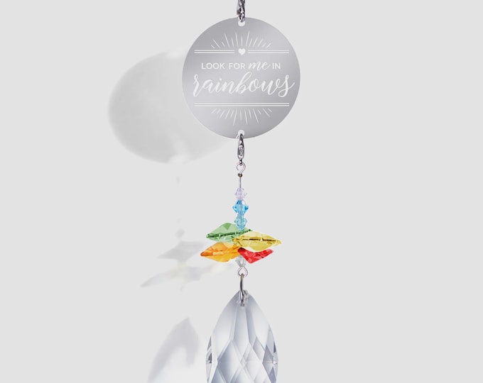 Personalized Rainbow Memorial Suncatcher – Custom Remembrance Window Keepsake