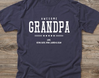 Five Star Grandpa Personalized Men's Shirt – Gifts for Him – New Dad Gifts – Men's Gifts – Stepdad Gifts – Dad Gifts