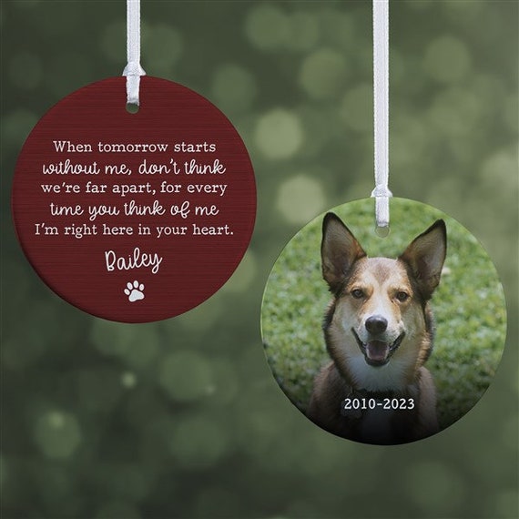Pet Memorial Personalized Ornament, In Memory Of, Loss of Loved One, Photo Upload, Cat Memorial, Dog Memorial, Photo Memorial
