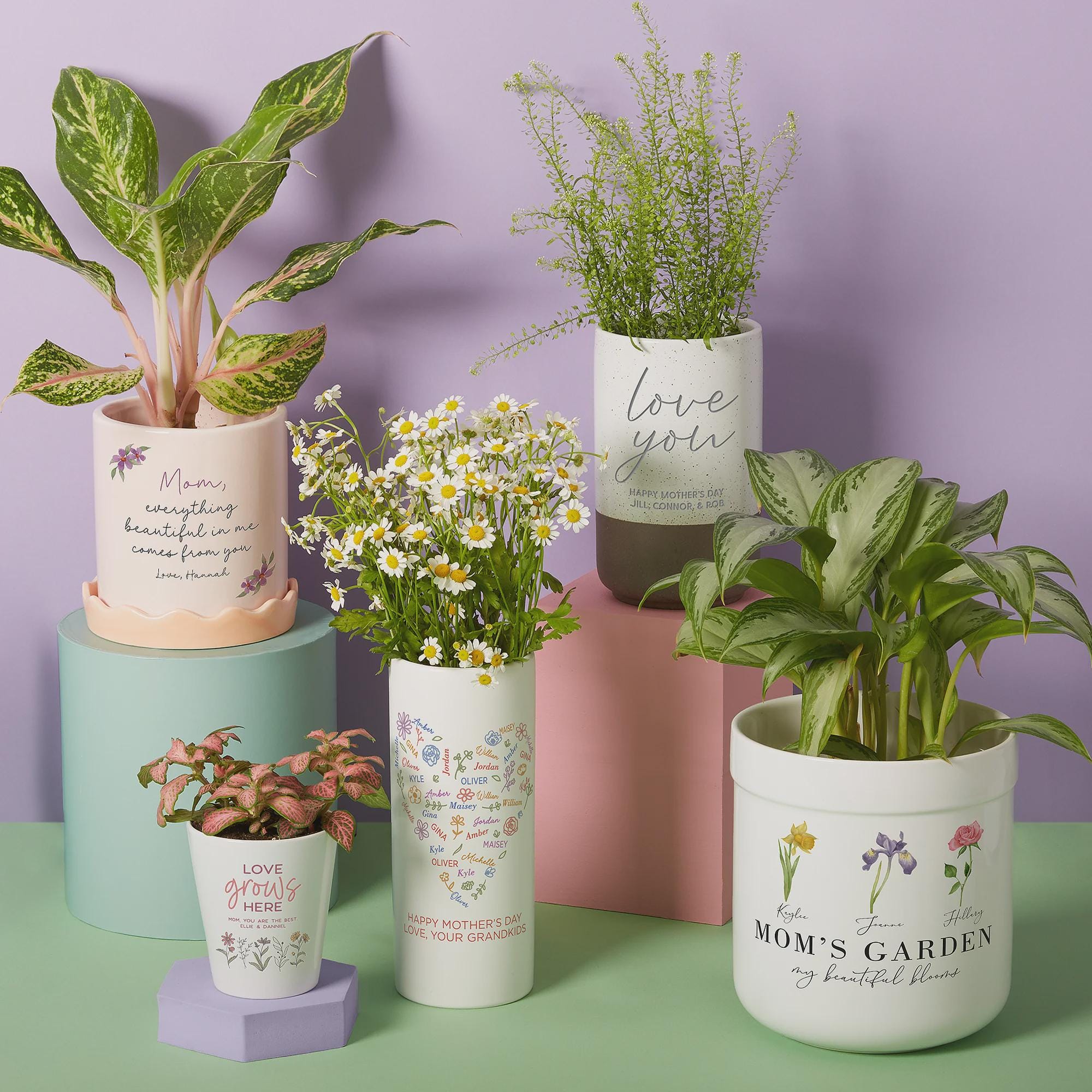 Custom Name Gold Plant Pot  Personalized Ceramic Flower Planter  Modern  Indoor Planter Gift for Mother's Day - Etsy