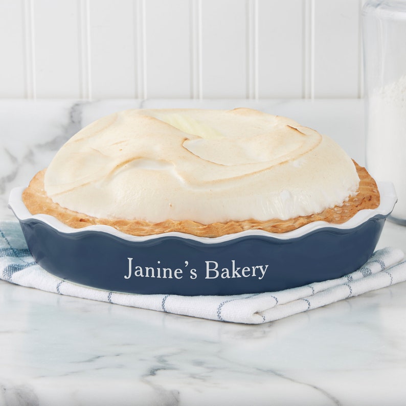 Personalized Classic Ceramic Pie Dish, Personalized Cookware ...