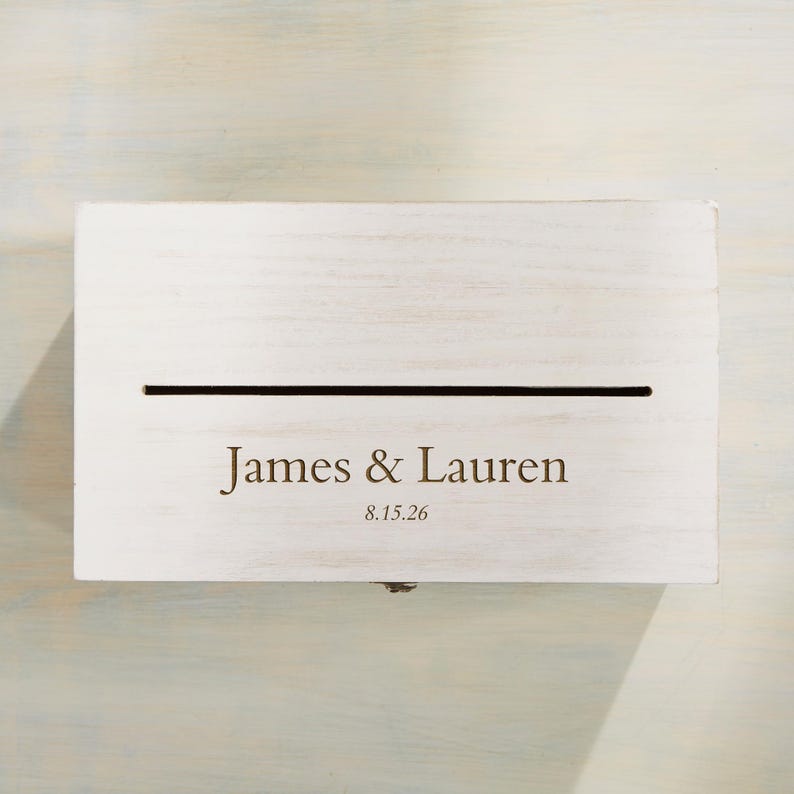 Rustic Wedding Card Box With Lock – Personalized Wooden Keepsake ...
