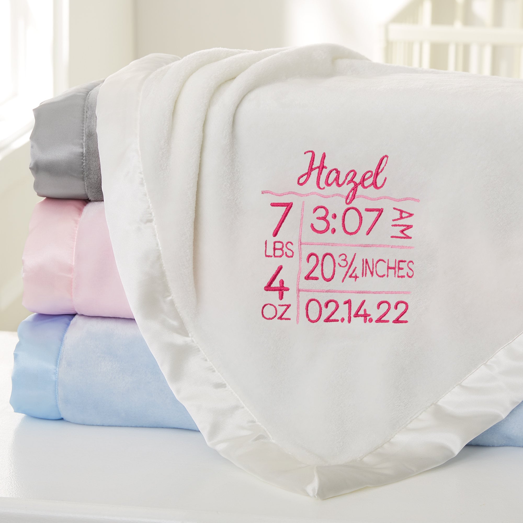 Baby birth details blanket hotsell