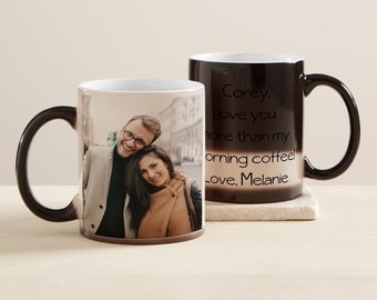 Photo Mug Personalized Color Changing Coffee Mug, Hot Cocoa Mug, Christmas Gifts, Gifts for Her, Gifts for Him, Picture Mug