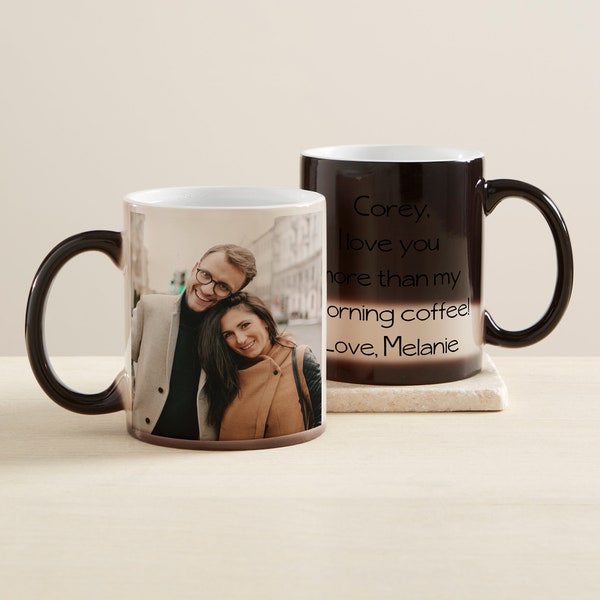 Photo Mug Personalized Color Changing Coffee Mug, Hot Cocoa Mug, Christmas Gifts, Gifts for Her, Gifts for Him, Picture Mug