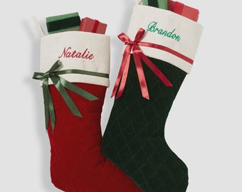 Winter Classic Personalized Quilted Stocking, Personalized Christmas Stockings, Custom Christmas Stockings, Personalized Holiday Stockings