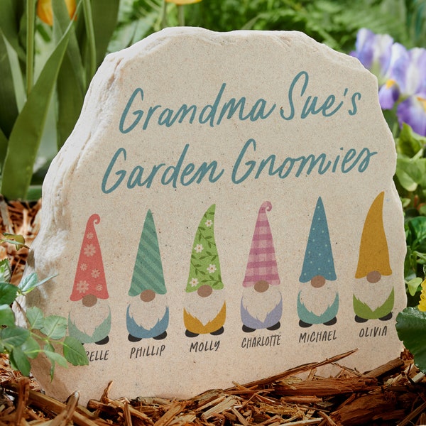 Spring Gnome Personalized Standing Garden Stone, Outdoor Decor, Spring Decor, Gifts for Mother's Day