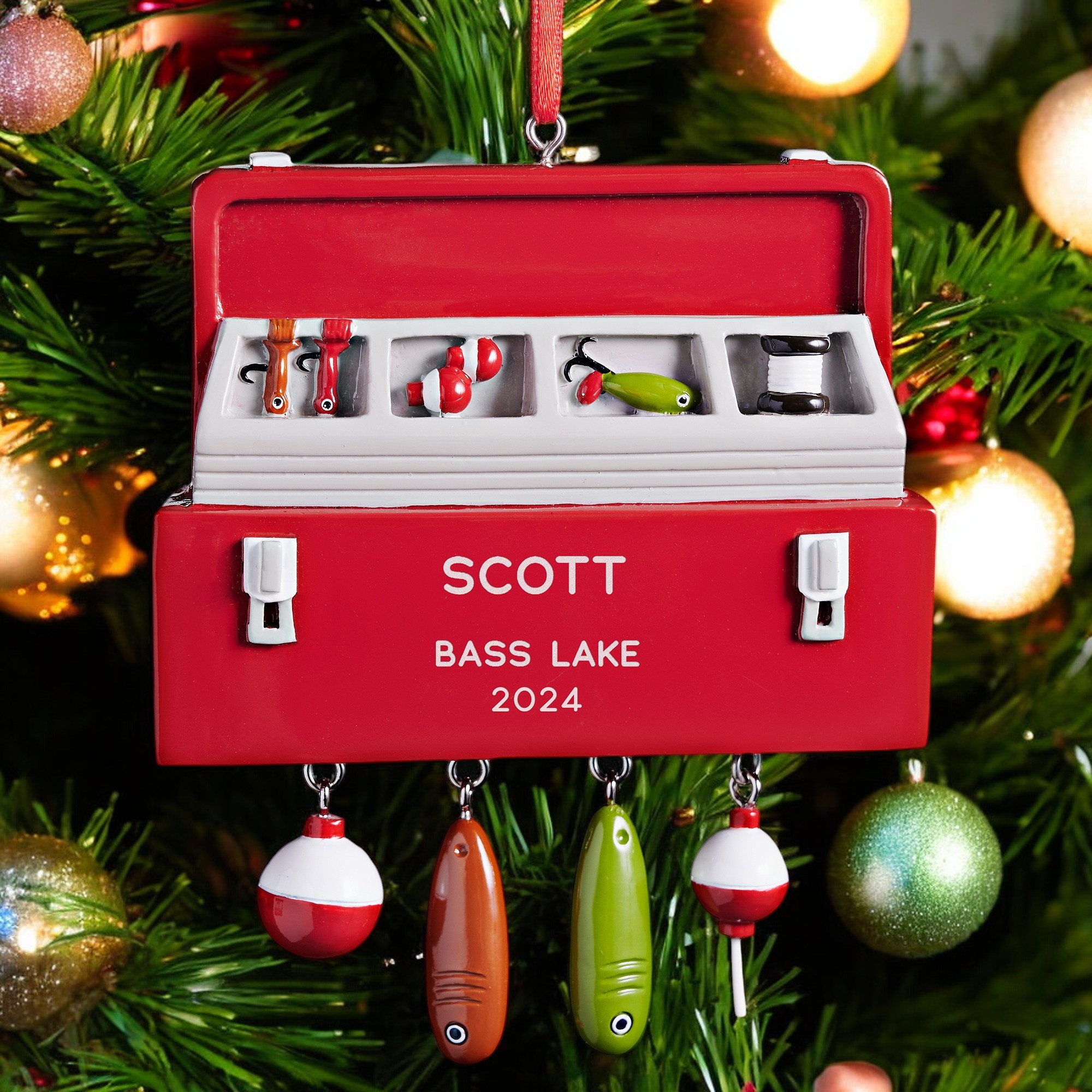 Personalized Fishing Tackle Box Ornament – Resin Fisherman Gift - Etsy