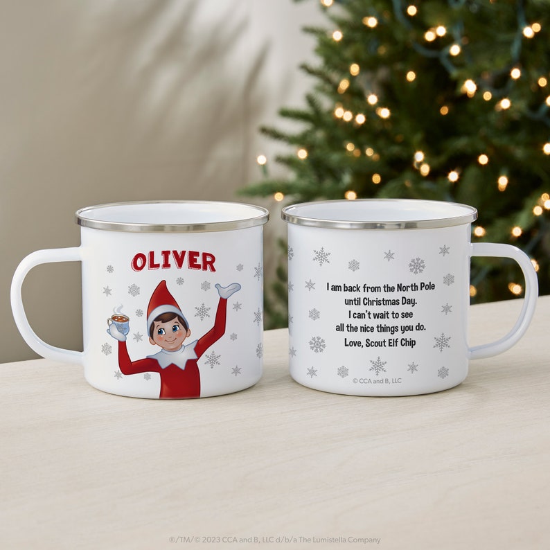 The Elf on the Shelf® Personalized Christmas Camp Mug, Hot Cocoa Mug, Custom Christmas Mug, Christmas Stocking Stuffer, Gifts for Kids image 2