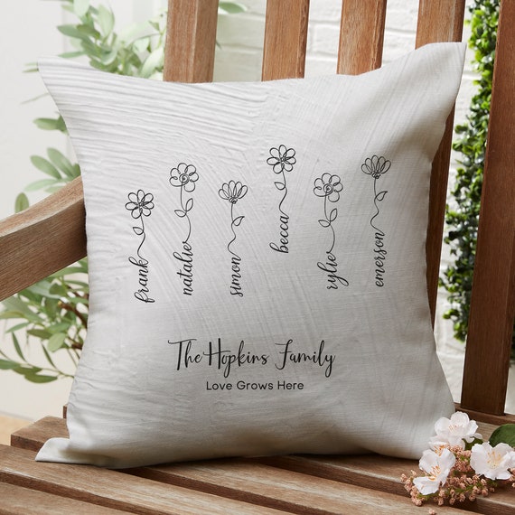 Personalized Heart Garden Throw Pillow Personalized Heart Garden Throw Pillow
