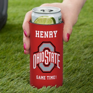 NCAA Ohio State Buckeyes Personalized Slim Can Cooler, Gifts for Him, Sports Gifts for Him, Father's Day Gift, Personalized Gifts for Dad