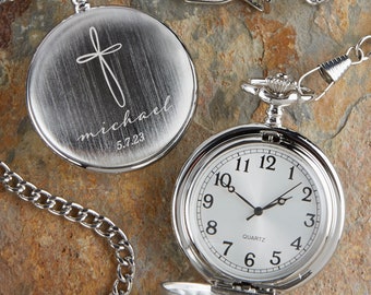 Personalized Pocket Watch, Engraved Pocket Watch, First Holy Communion Pocket Watch, Confirmation Pocket Watch, Baptism Pocket Watch