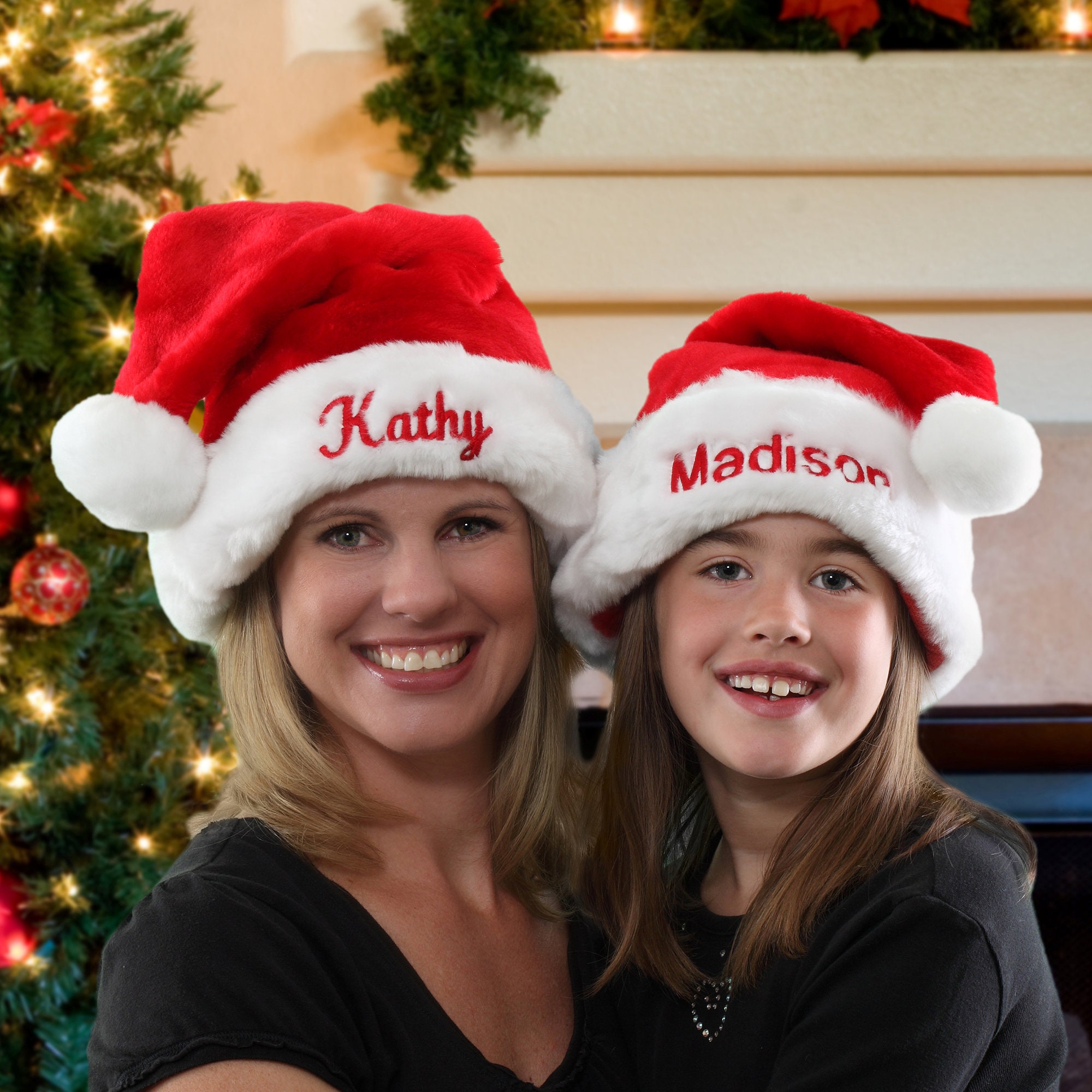 Plush Velvet Personalized Santa Hat Custom Santa Hats Hats for