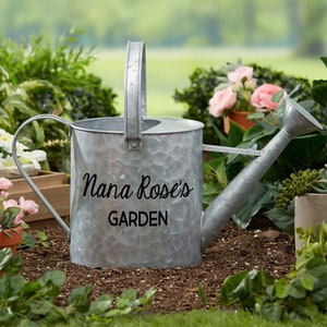 Galvanized Garden Personalized Watering Can, Gifts for Her, Garden Gifts, Garden Accessories, Gardening Gift image 1