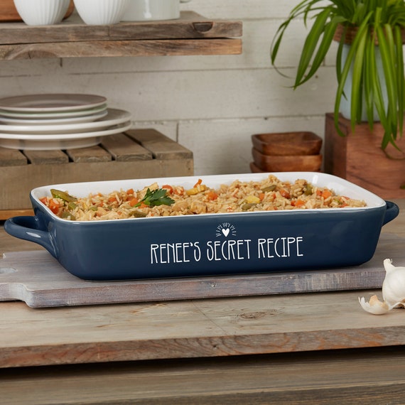 Made With Love Personalized Casserole Baking Dish, Personalized Cookware,  Personalized Mother's Day Gift 
