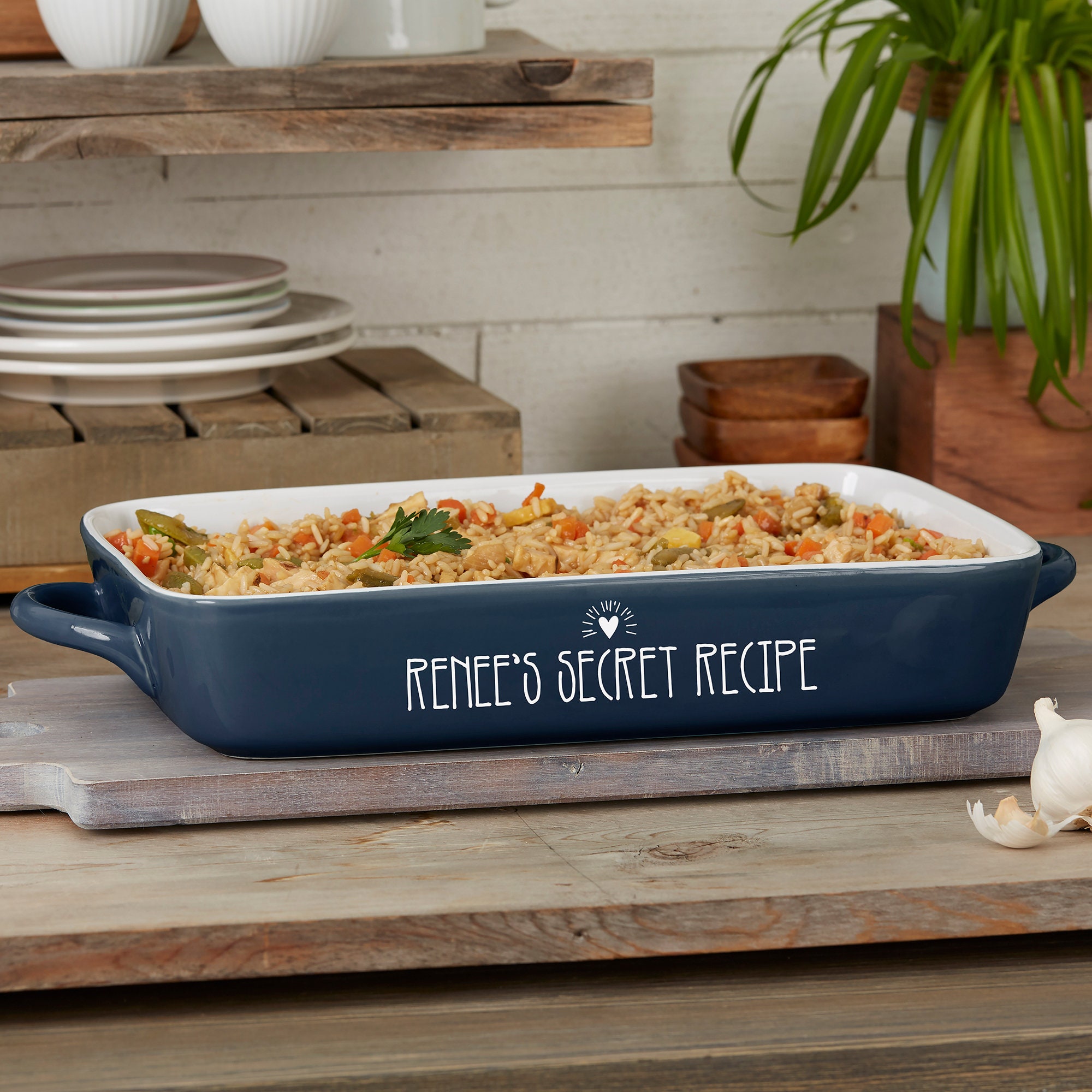 Made With Love Personalized Casserole Baking Dish, Personalized Cookware, Personalized Mother&#39;s Day Gift