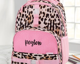 Leopard Print Personalized Backpack, Personalized Back to School Gifts, Embroidery Gifts, Embroidered Kids Backpack, Toddler Backpack