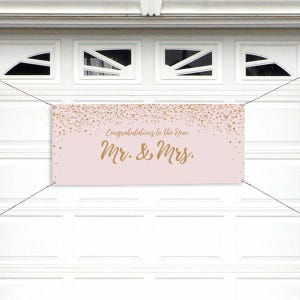 Sparkling Love Personalized Wedding Banner – Wedding Party – Party Supplies – Personalized Wedding Decorations – Wedding Shower Blush