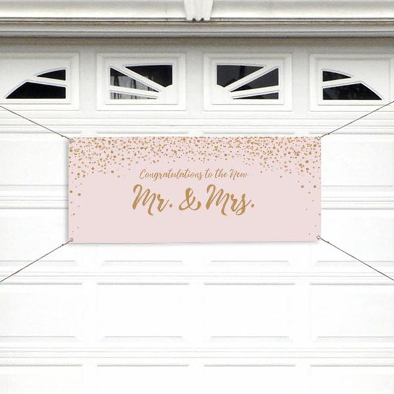 Sparkling Love Personalized Wedding Banner – Wedding Party – Party Supplies – Personalized Wedding Decorations – Wedding Shower Blush