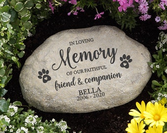 Faithful Companion Personalized Pet Memorial Garden Stone, Personalized Pet Sympathy Gift, Gifts for Pet Memorial, Custom Pet Memorial Gifts