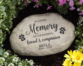 Faithful Companion Personalized Pet Memorial Garden Stone, Personalized Pet Sympathy Gift, Gifts for Pet Memorial, Custom Pet Memorial Gifts