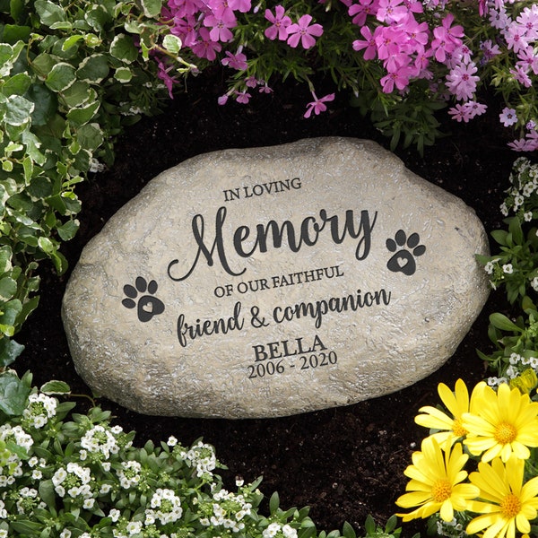 Faithful Companion Personalized Pet Memorial Garden Stone, Personalized Pet Sympathy Gift, Gifts for Pet Memorial, Custom Pet Memorial Gifts