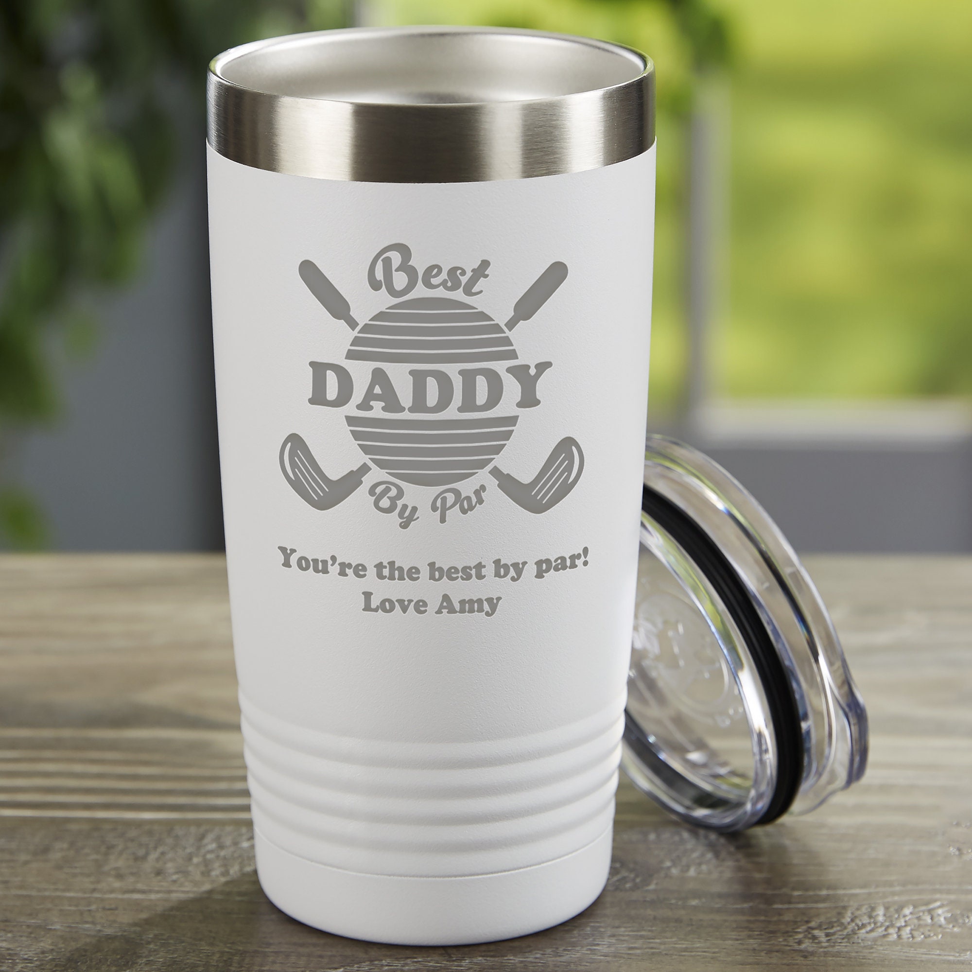 Best Dad By Par Personalized 30 oz. Stainless Steel Tumbler- Black
