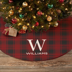 Christmas Plaid Personalized Christmas Tree Skirt, Christmas Home Decor, Custom Tree Skirt, Christmas Decor