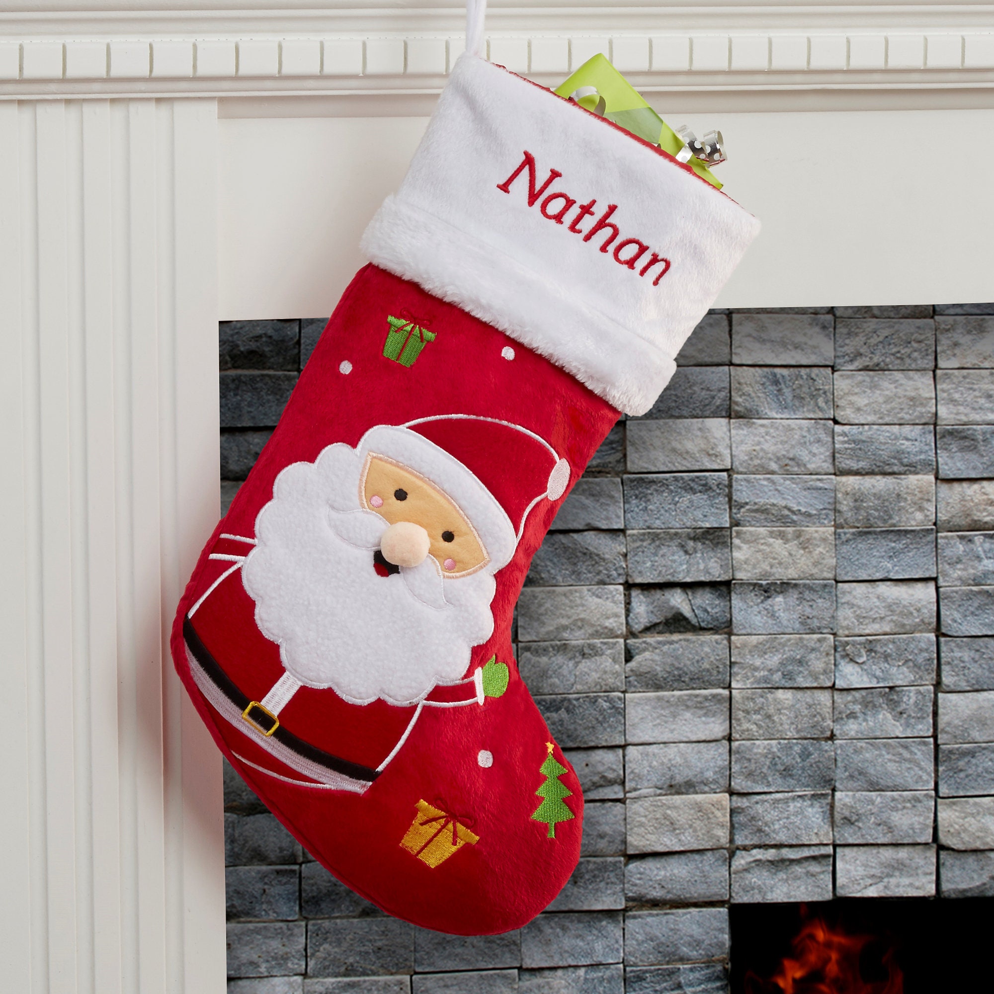 Santa Claus Lane Personalized Stocking Family Christmas Etsy