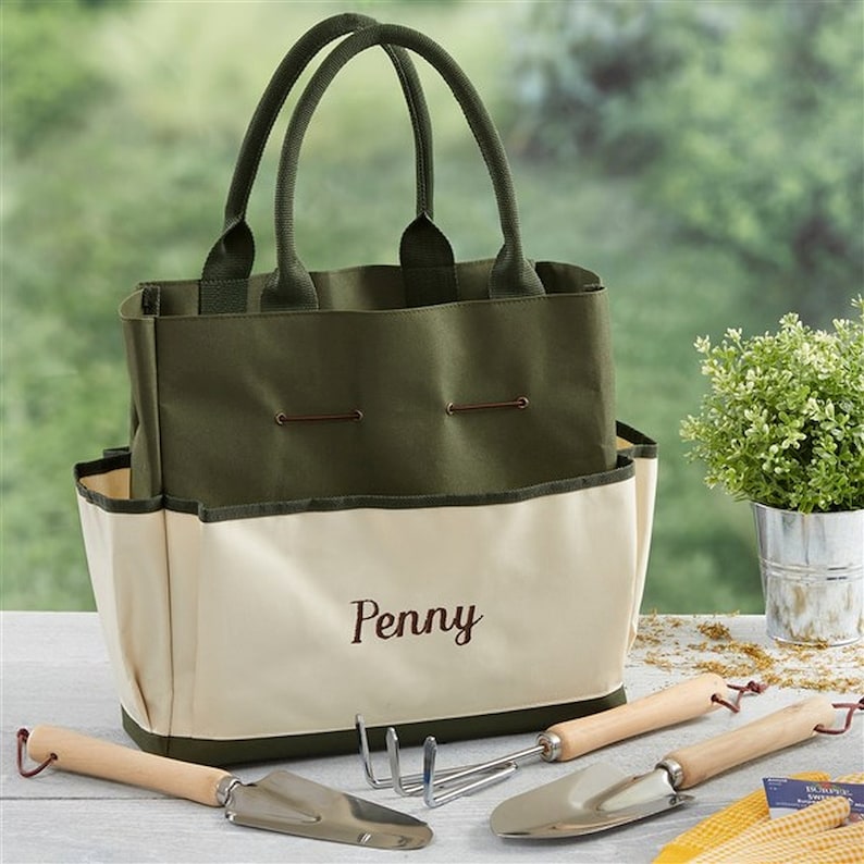 My Garden Personalized Garden Tote and Tools, Gifts for Her, Gardening Gifts