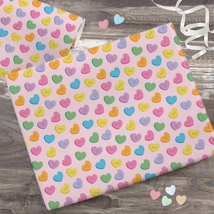 Conversation Hearts Personalized Wrapping Paper, Gift Wrap, Valentine&#39;s Day Gift Wrap, Valentine&#39;s Day Gifts, Gift Wrapping, Gift Wrap