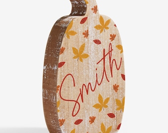 Personalized Wooden Pumpkin – Rustic Farmhouse Fall Décor – Custom Halloween Mantel Decoration – Personalized Autumn Centerpiece