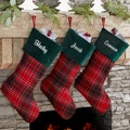 Holiday Plaid Personalized Stockings, Custom Stockings, Personalized Holiday Stocking, Embroidered Stocking, Christmas Decor, Gifts for Xmas