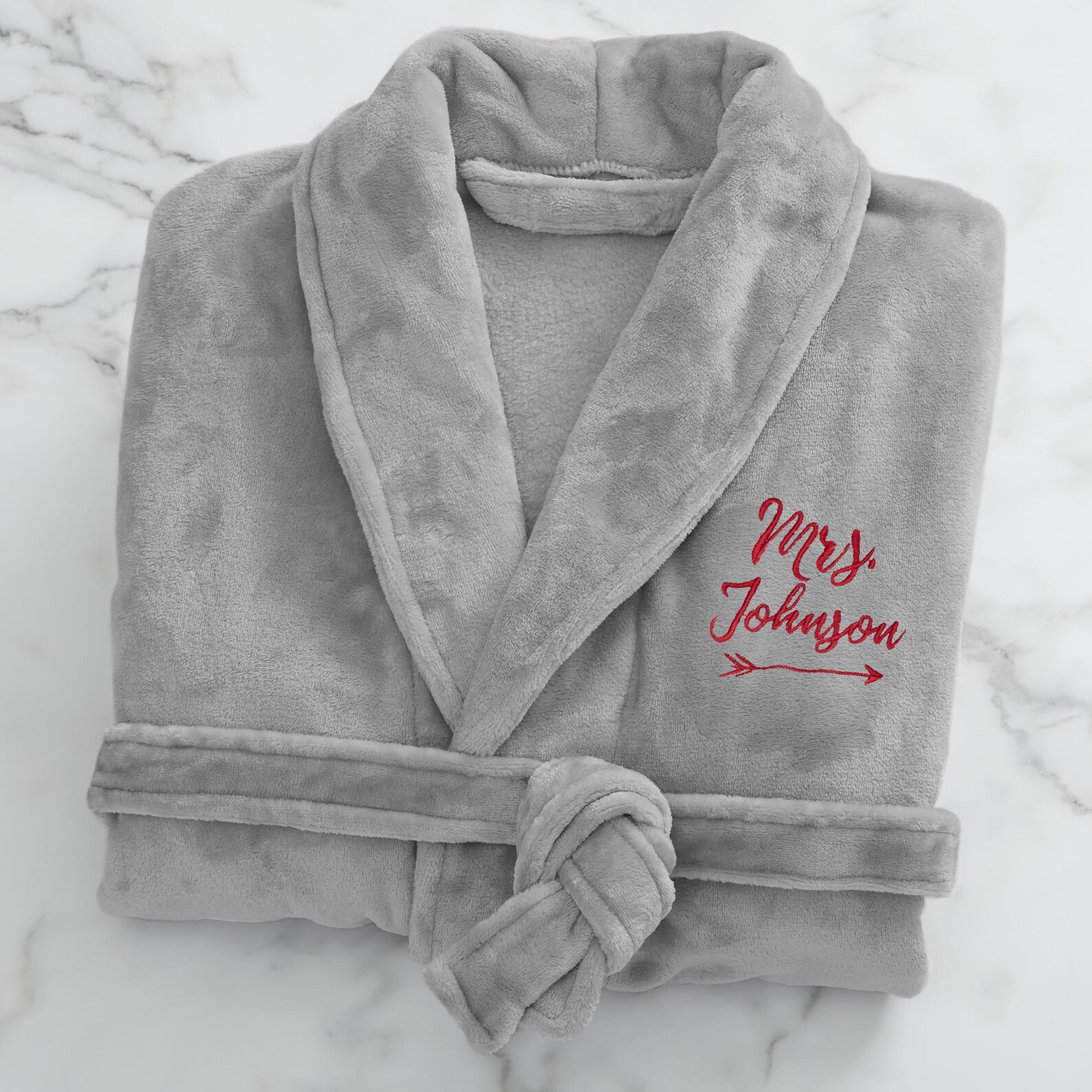 Mrs. Embroidered Luxury Fleece Robe – Personalized Women's Robe – Bride ...
