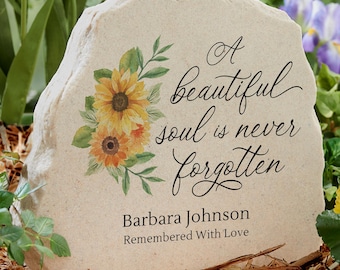Personalized Standing Garden Stone – Memorial Gift – Sympathy & Bereavement Keepsake – In Loving Memory Garden Décor – Tribute for Loved One