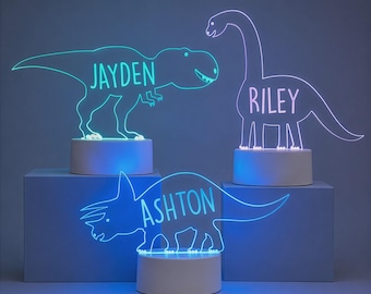 Personalized Dinosaur LED Night Light – Kids Room Decor