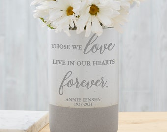 Those We Love Personalized Memorial Cement Vase, Memorial Gifts, Personalized Memorial Vase