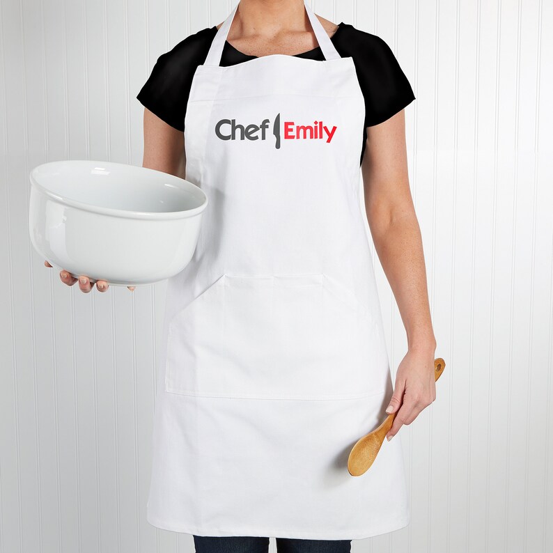 The Chef Personalized Adult Apron Apron Cotton Apron Etsy