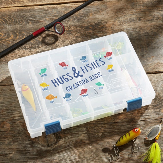 Hugs & Fishes Personalized Plano Tackle Fishing Box, Storage Box