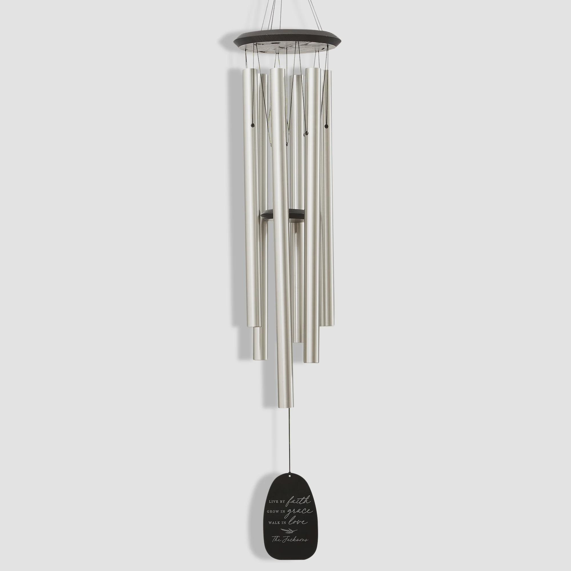 Personalized Amazing Grace Wind Chimes With Faith Verse & Feather Tag ...