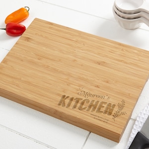 Her Kitchen Personalized Bamboo Cutting Board, Gifts for Her, Mother&#39;s Day Gifts, Personalized Cutting Boards, Custom Wedding Gift