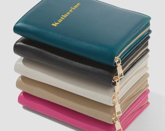 Personalized Leatherette Zippered Jewelry Case – Custom Bi-fold Travel Jewelry Organizer – Chic Jewelry Storage Gift for Her