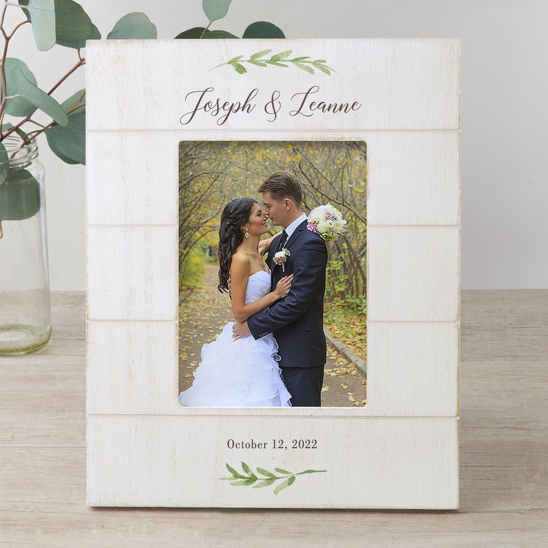5x 7 Vertical Personalized Wedding Frame, Kurt & Gina, April 22, 2024