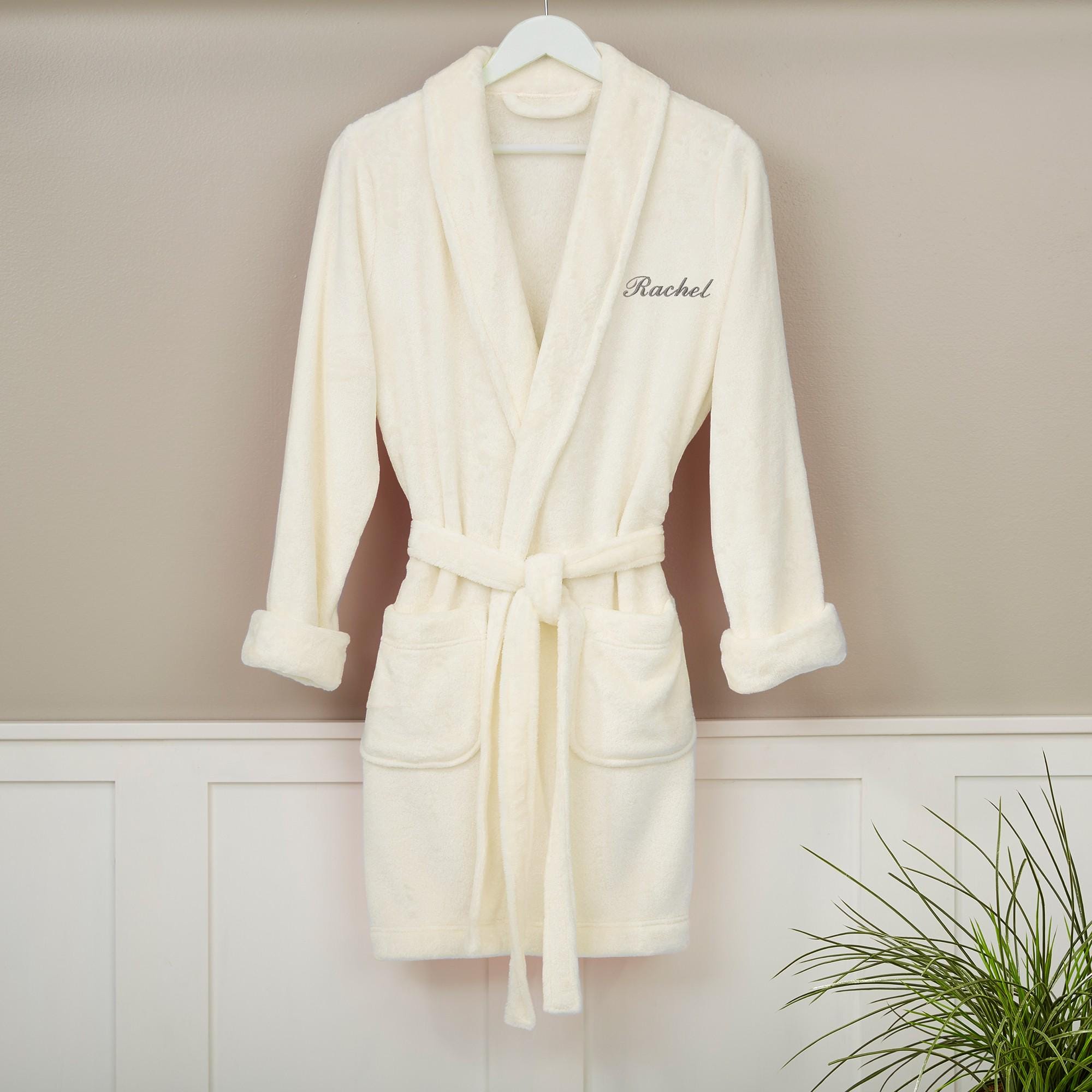 White Short Cotton Robe - Etsy