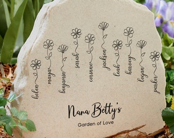 Garden Of Love Personalized Standing Garden Stone, Garden Decoration, Gifts for Her, Mother's Day Gift. Personalized Gifts for Mom