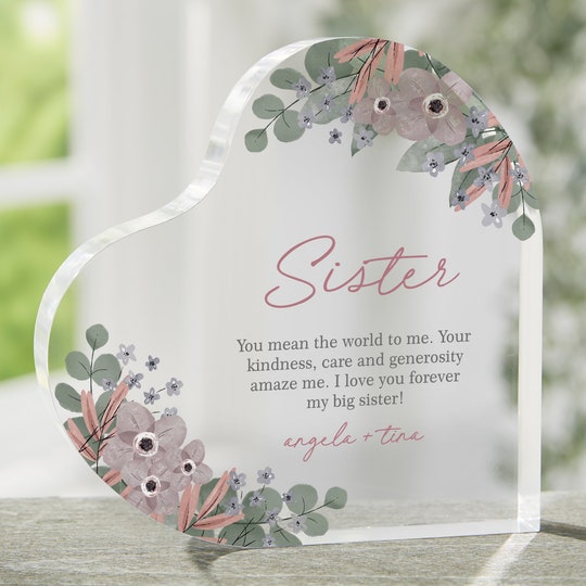 My Sister Personalized Colored Heart Keepsake