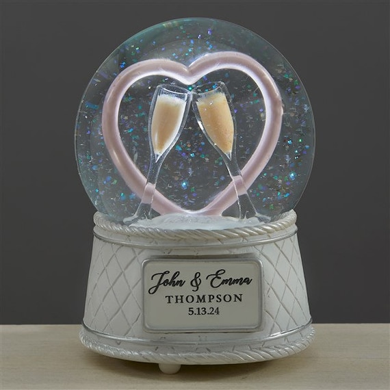 Wedding Personalized Musical & Light up Snow Globe, Wedding
