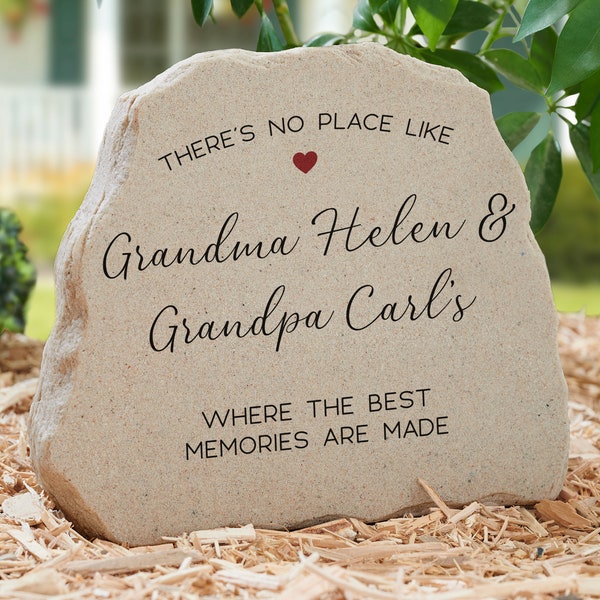 No Place Like Personalized Grandparents Standing Garden Stone, Mother's Day Gifts, Gifts for Grandma, Gifts for Her, Outdoor Home Decor