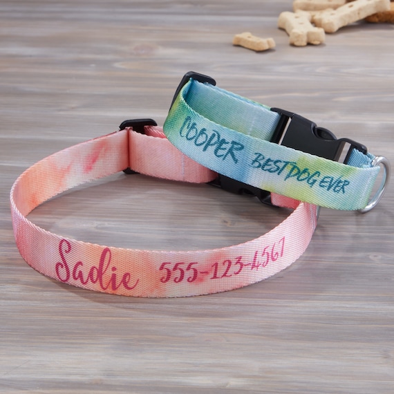 Watercolor Personalized Dog Collar, Custom Dog Gift,  Custom Dog Collar, New Pet Gift, Personalized Dog Accessories