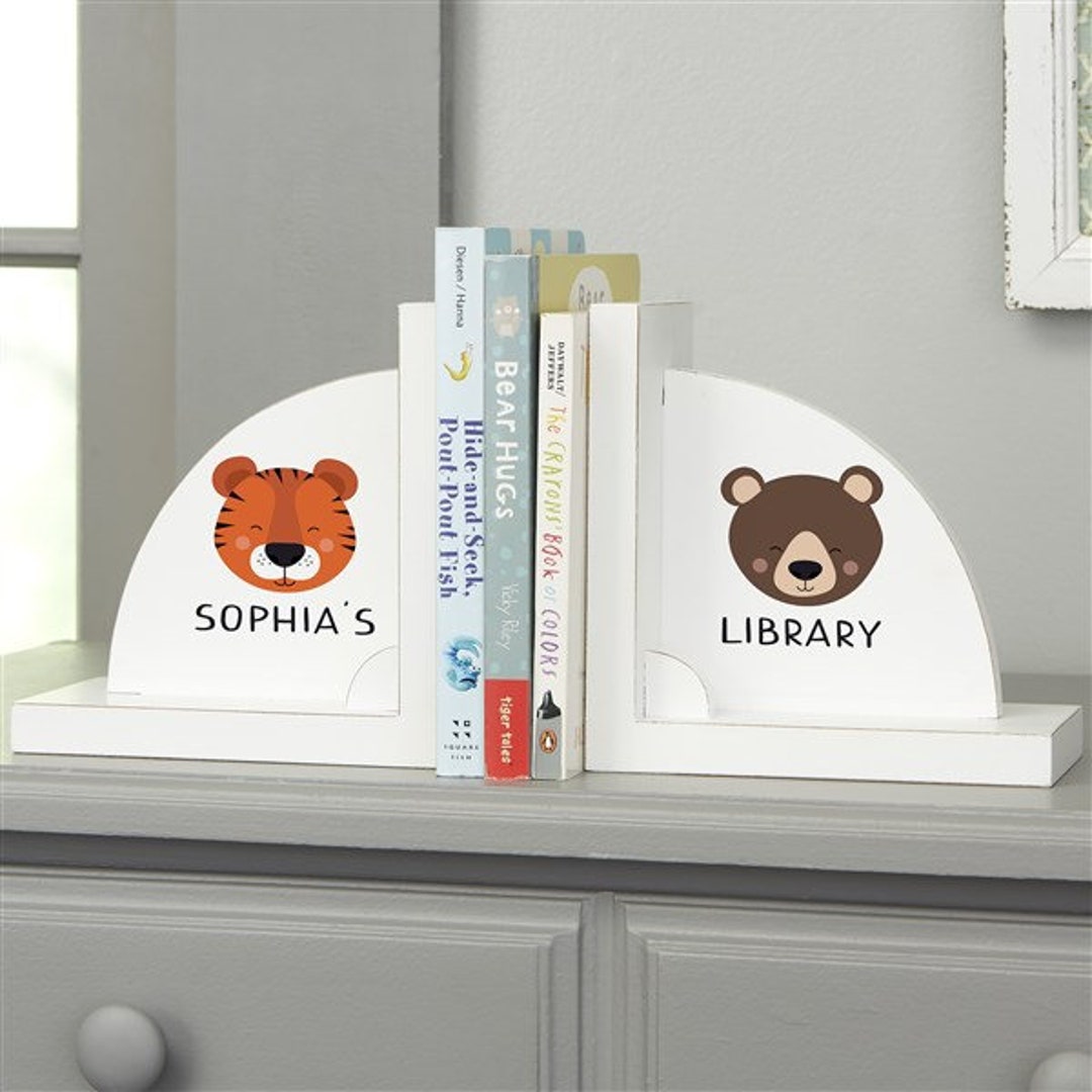 Animal Pals Personalized Bookends, Children's Bookends, Bookends for ...
